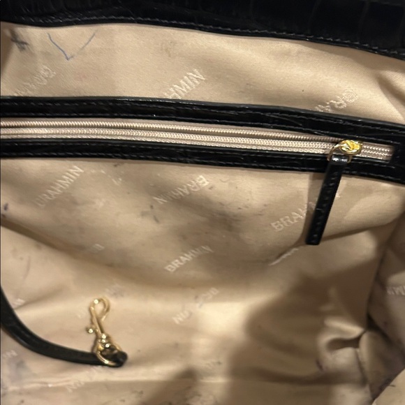 Brahmin Black and Gold Quilted Satchel - Picture 7 of 11